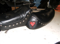 One of a kind - seat studding and stitching